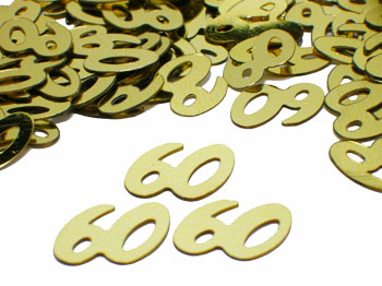 gold number 60 confetti